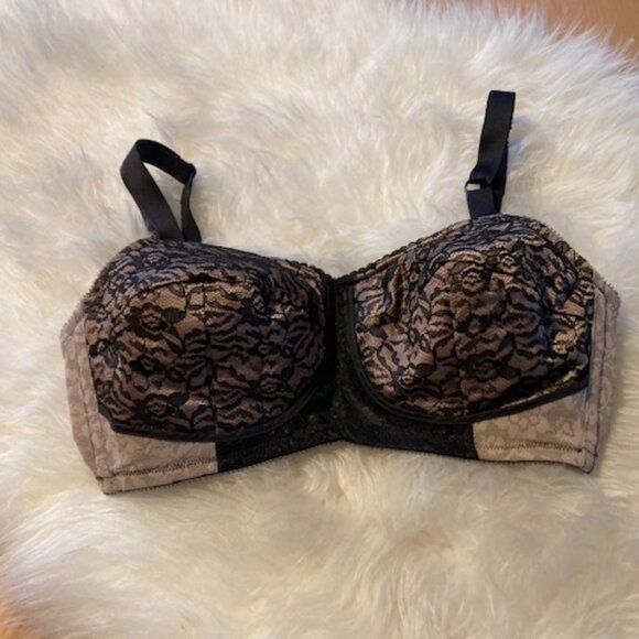 RAGO Women's Rago 2101 Lacette Satin and Lace Wireless Support Bra 34DD - Picture 2 of 9